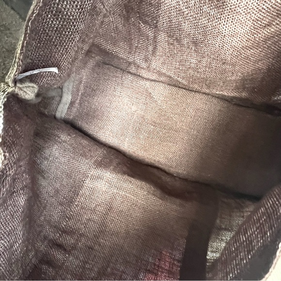 Muche et Muchette jute tote bag, chocolate brown and gold tone sequinns, NWOT - Picture 9 of 9